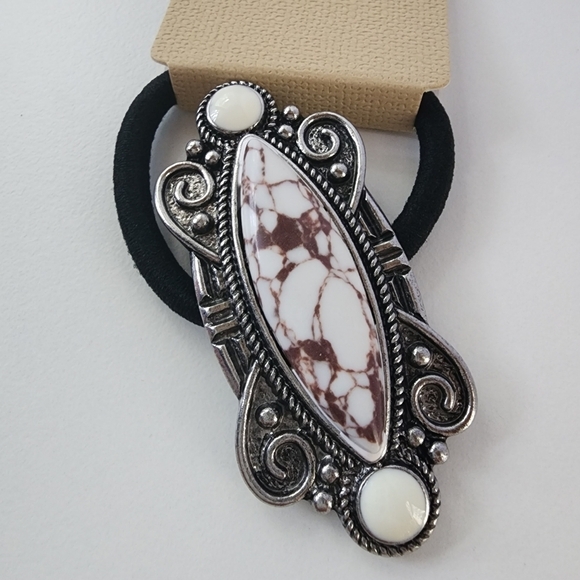 NWT Boho Southwestern Marquise Natural Stone Stretch Hair Band - Picture 5 of 7